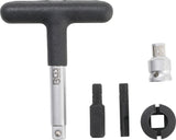UNIVERSAL DRAIN PLUG KEY SET | FOR PLASTIC OIL DRAIN SCREWS | EXTERNAL HEXAGON 6.3 MM (1/4") DRIVE, 10 MM (3/8") | 5 PCS. (9843)