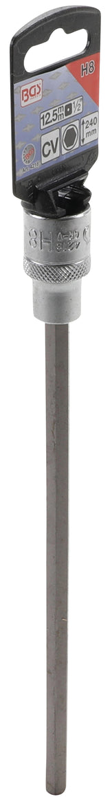 BIT SOCKET | LENGTH 240 MM | 12.5 MM (1/2") DRIVE | INTERNAL HEXAGON 8 MM (4218)