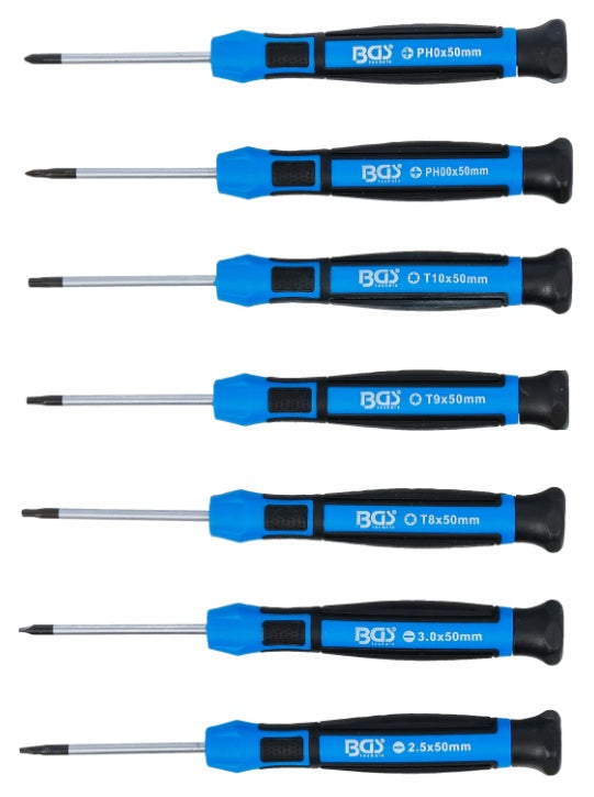 PRECISION SCREWDRIVER SET | PH00 - PH0 / SLOT SL 2.5 - 3.0 MM / T8 - T9 - T10 | 7 PCS (4881)