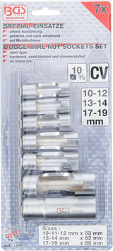 SPECIAL SOCKET SET, SLOTTED | 10 MM (3/8") DRIVE | 10 - 19 MM | 7 PCS. (1105)