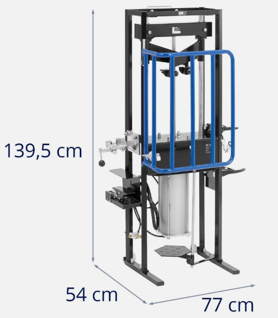 PNEUMATIC STRUT SPRING COMPRESSOR STATION | DOUBLE CYLINDER | WITH SAFETY LOCK | 2000 KG (SP2T)