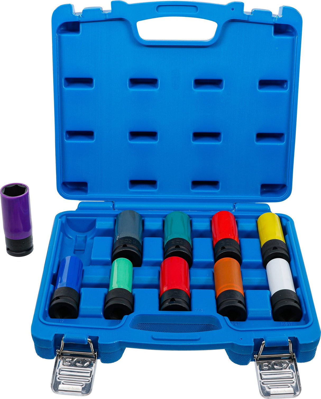 PROTECTIVE IMPACT SOCKET SET | 12.5 MM (1/2") DRIVE | 15 - 24 MM AND SPECIAL WHEEL NUTS | 10 PCS. (7311)