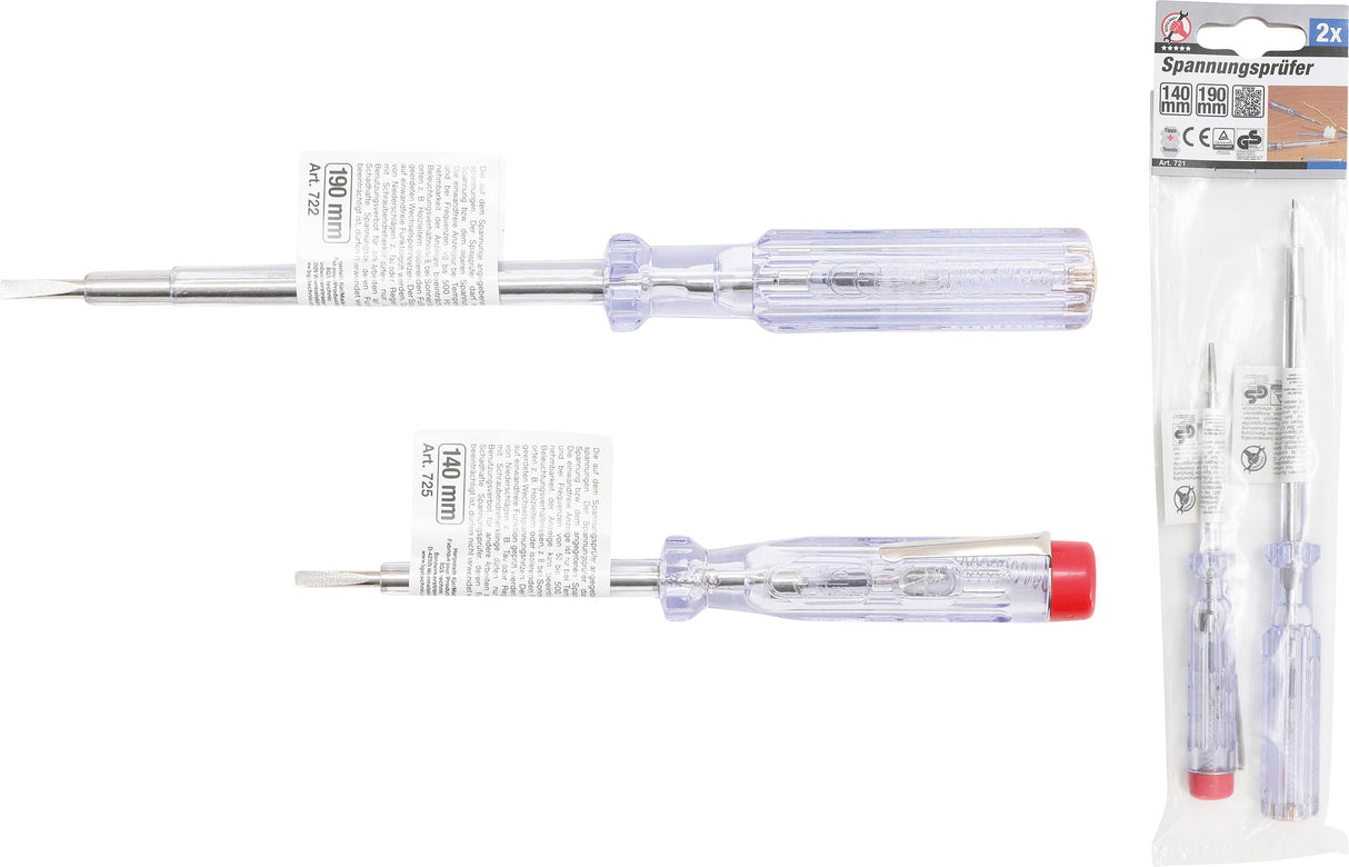 VOLTAGE TESTER | 120-250 V | 140/190 MM | 2 PCS. (721)