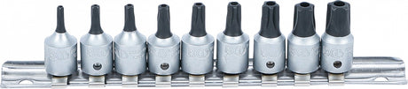 BIT SOCKET SET | 6.3 MM (1/4") DRIVE | TS-STAR TAMPERPROOF (FOR TORX PLUS) TS10 - TS50 | 9 PCS. (71020)