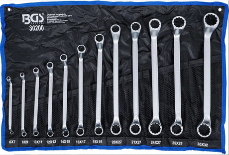 DOUBLE RING SPANNER SET | DEEP OFFSET ENDS | 6 - 32 MM | 12 PCS. (30200)