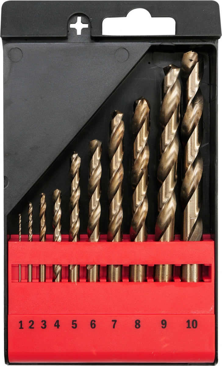 CO-HSS TWIST DRILL BIT SET 10 PCS 1-10MM (YT-41603)