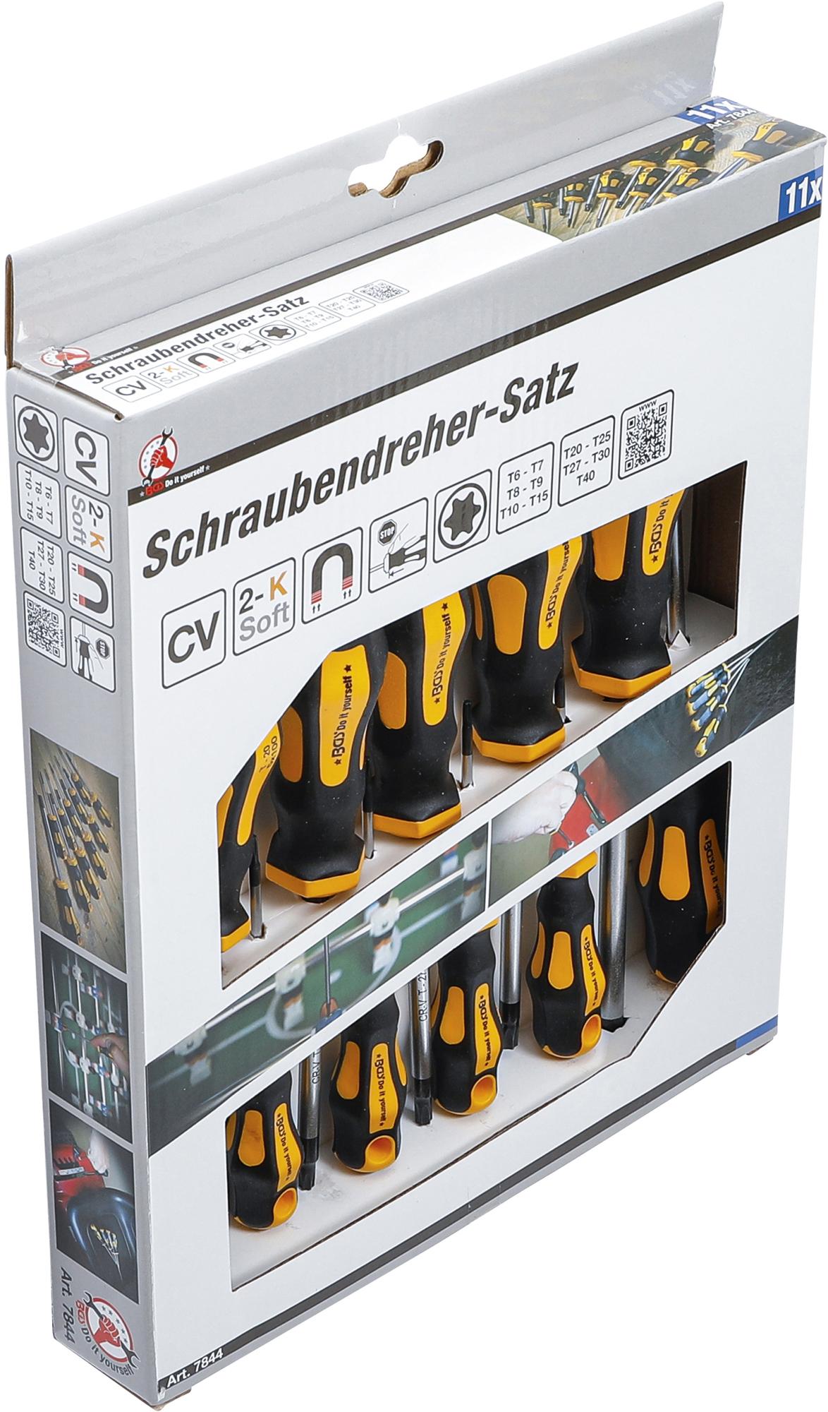 SCREWDRIVER SET | T-STAR (FOR TORX) T6 - T40 | 11 PCS. (7844)