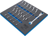 TOOL TRAY 2/3: RATCHET COMBINATION WRENCH SET | ADJUSTABLE | 8 - 19 MM | 12 PCS. (4195)