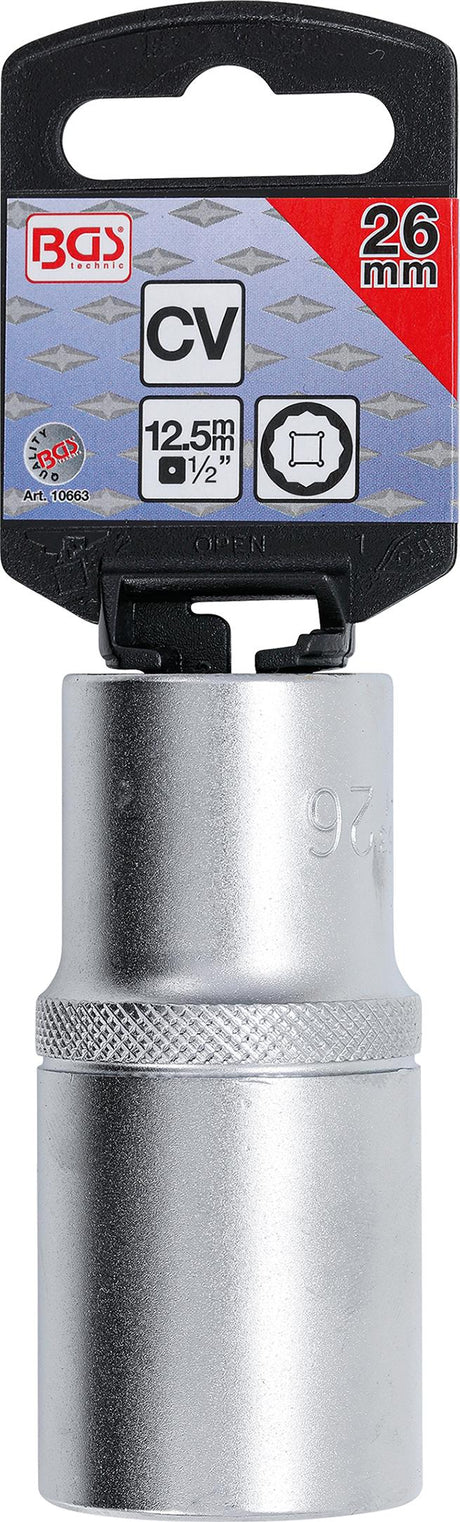 SOCKET, 12-POINT, DEEP | 12.5 MM (1/2") DRIVE | 26 MM (10663)