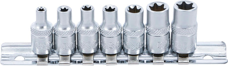 SOCKET SET, E-TYPE | 6.3 MM (1/4") DRIVE | E4 - E11 | 7 PCS. (6402)