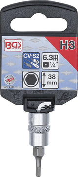 BIT SOCKET | 6.3 MM (1/4") DRIVE | INTERNAL HEXAGON 3 MM (2497)