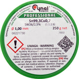 LEAD FREE SOLDER 1MM 250G (76853)