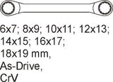 PVC TRAY WITH 7PCS RING SPANNERS 6-19 (YT-5533)