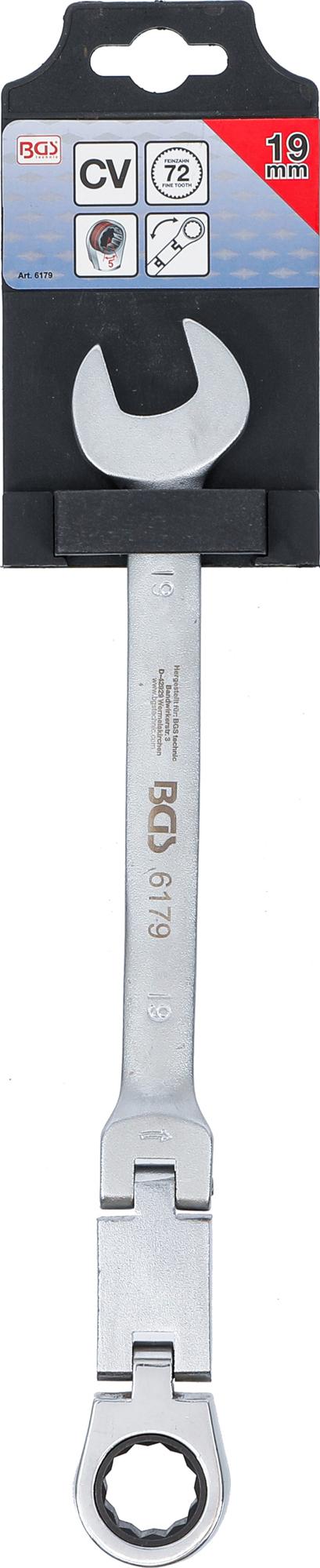 DOUBLE-JOINT RATCHET COMBINATION WRENCH | ADJUSTABLE | 19 MM (6179)
