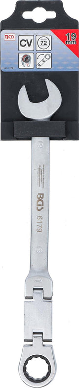DOUBLE-JOINT RATCHET COMBINATION WRENCH | ADJUSTABLE | 19 MM (6179)