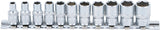 SOCKET SET, HEXAGON | 6.3 MM (1/4") DRIVE | INCH SIZES | 11 PCS. (2433)