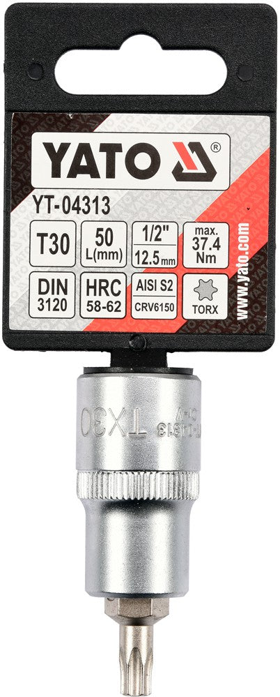 SOCKET BIT TORX 1/2" T30 L55MM (YT-04313)