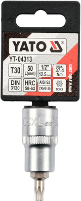 SOCKET BIT TORX 1/2" T30 L55MM (YT-04313)