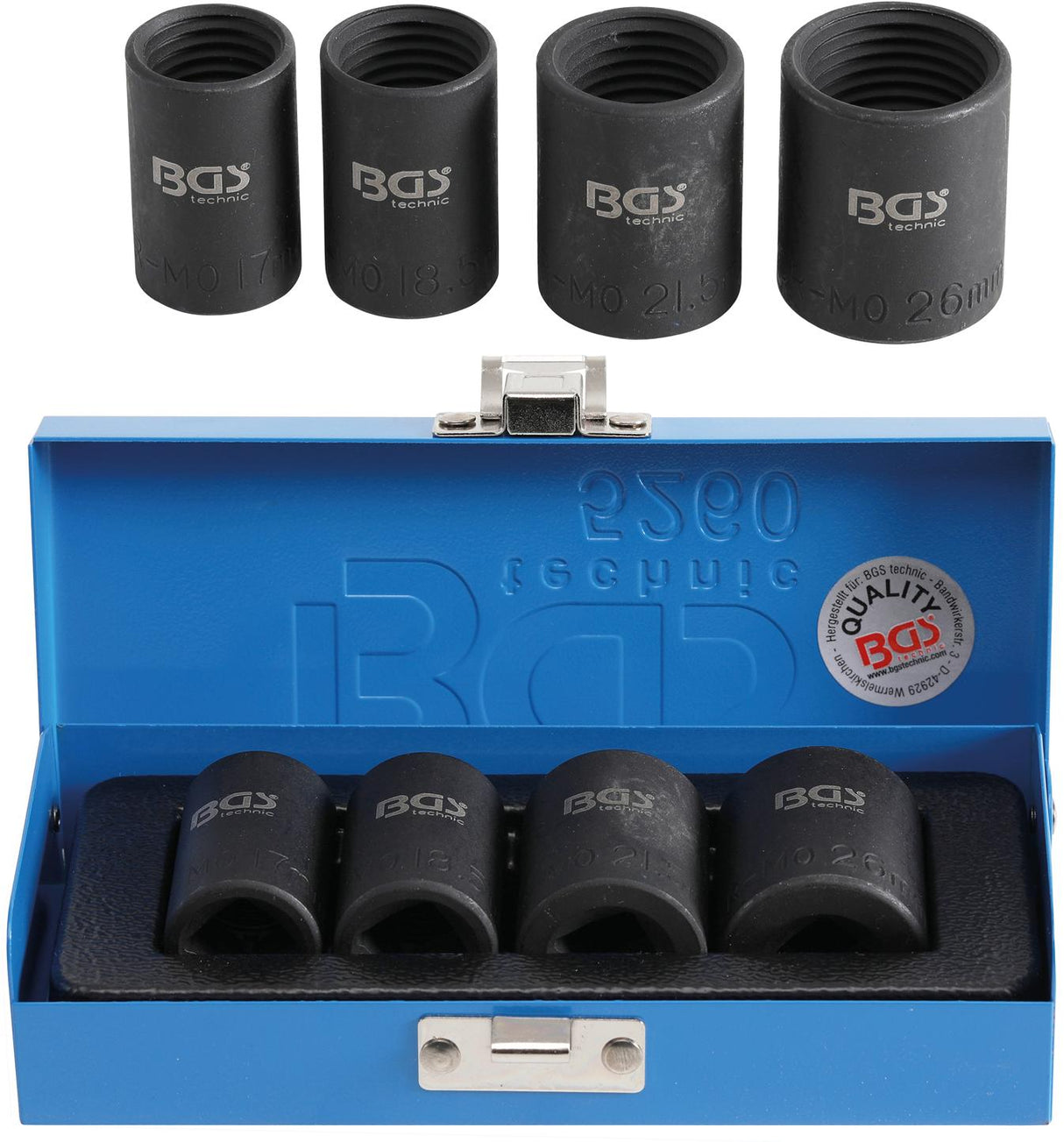 TWIST SOCKET SET (SPIRAL PROFILE) / SCREW EXTRACTOR | 12.5 MM (1/2") DRIVE | 17 - 26 MM | 4 PCS. (5260)