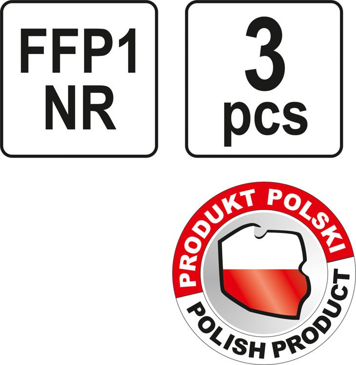 DISPOSABLE DUST MASKS FFP1/P 3PCS (YT-74870)