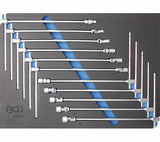 SET OF HANDLES WITH FLEX SOCKETS 8-19 MM, 12 PCS. WITH TRAY FOR CABINET (8880-2)