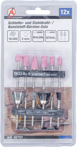 SANDER AND STEEL WIRE / PLASTIC BRUSH SET | 12 PCS. (50797)