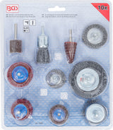 WIRE BRUSH AND ABRASIVE FLAP WHEEL SET | 10 PCS. (74499)