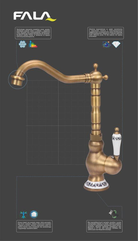 SINGLE-LEVER SINK MIXER RETRO BRONZE 4 (75833)