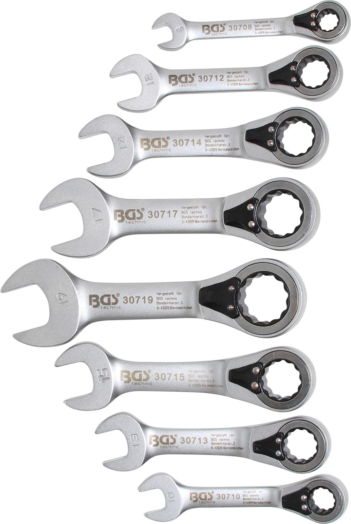RATCHET COMBINATION WRENCH SET | REVERSIBLE | 8 - 19 MM | 8 PCS. (30720)