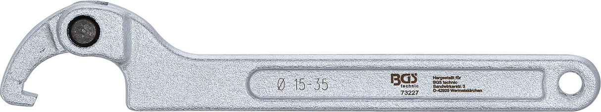 ADJUSTABLE HOOK WRENCH WITH NOSE | 15 - 35 MM (73227)