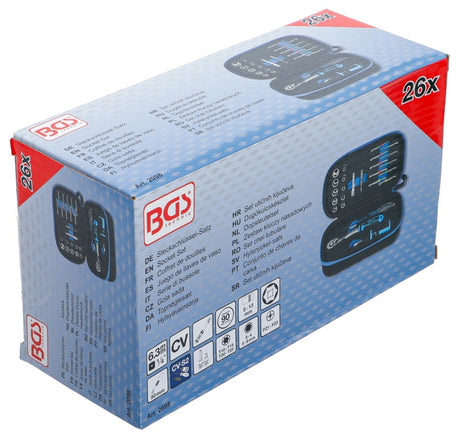 SOCKET, RATCHET, SCREWDRIVER AND BIT SET | 6.3 MM (1/4") | 26 PCS. (2098)