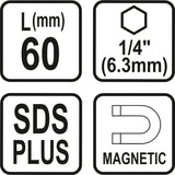 SDS PLUS ADAPTOR FOR SCREWDRIVER BITS (23460)