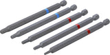 BIT-SET | 6.3 MM (1/4") DRIVE | INTERNAL HEXAGON, T-STAR (FOR TORX) | LENGTH 110 MM | 5 PCS. (4836)