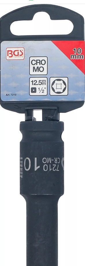 IMPACT SOCKET HEXAGON, DEEP | 12.5 MM (1/2") DRIVE | 10 MM (7210)