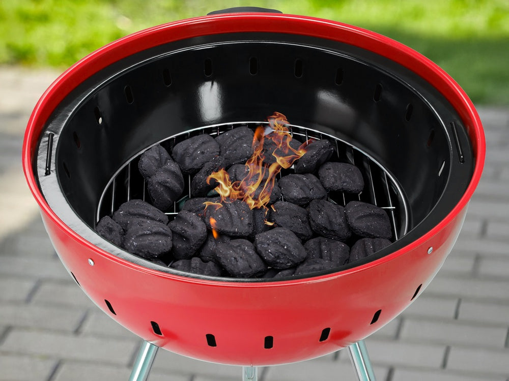 CHARCOAL BBQ, ROUNDED, 54CM RED (YG-20304)