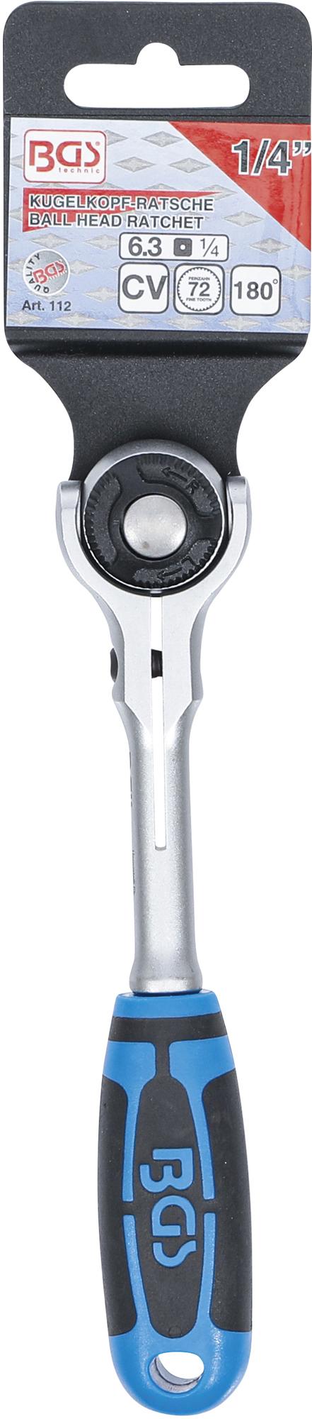 REVERSIBLE RATCHET WITH BALL HEAD | 6.3 MM (1/4") (112)