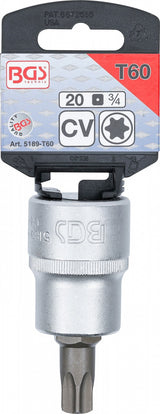BIT SOCKET | 20 MM (3/4") DRIVE | T-STAR (FOR TORX) T60 (5189-T60)