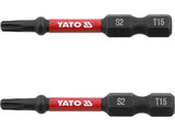 IMPACT SCREWDRIVER BITS 1/4 50MM T15 2PC (YT-78052)
