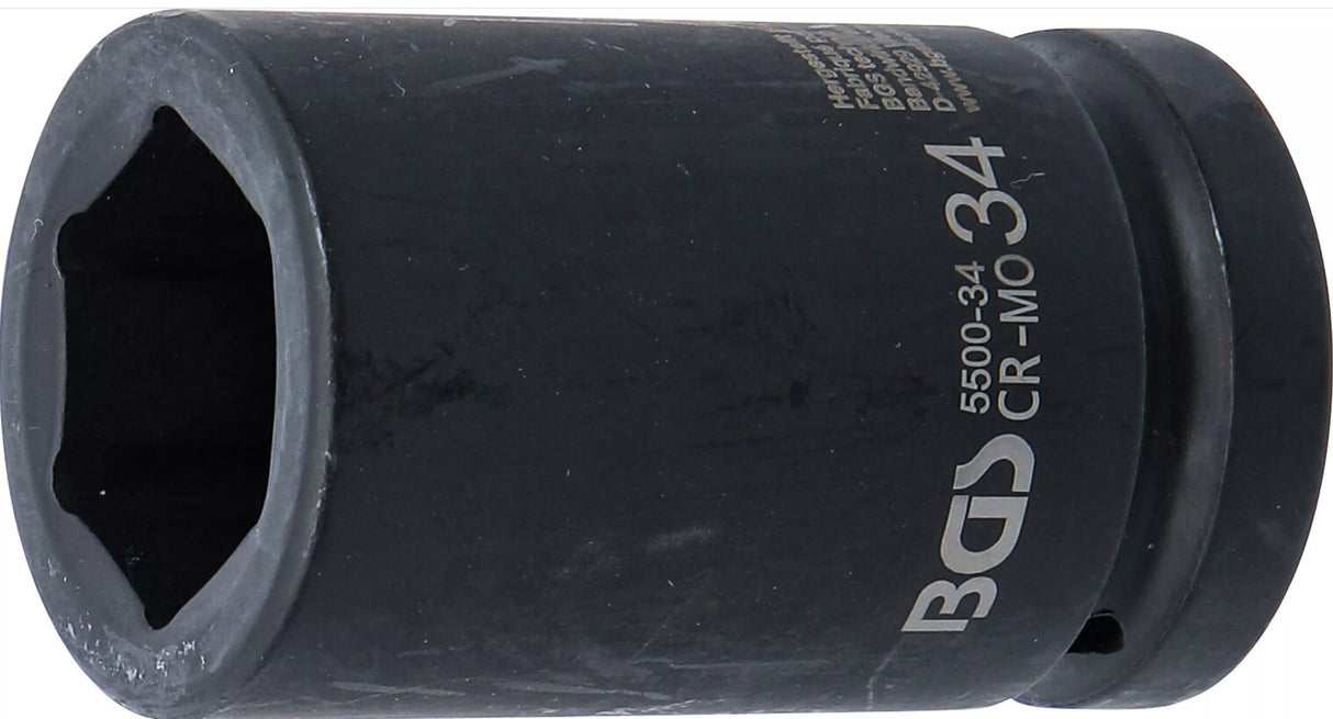 IMPACT SOCKET HEXAGON, DEEP | 25 MM (1") DRIVE | 34 MM (5500-34)