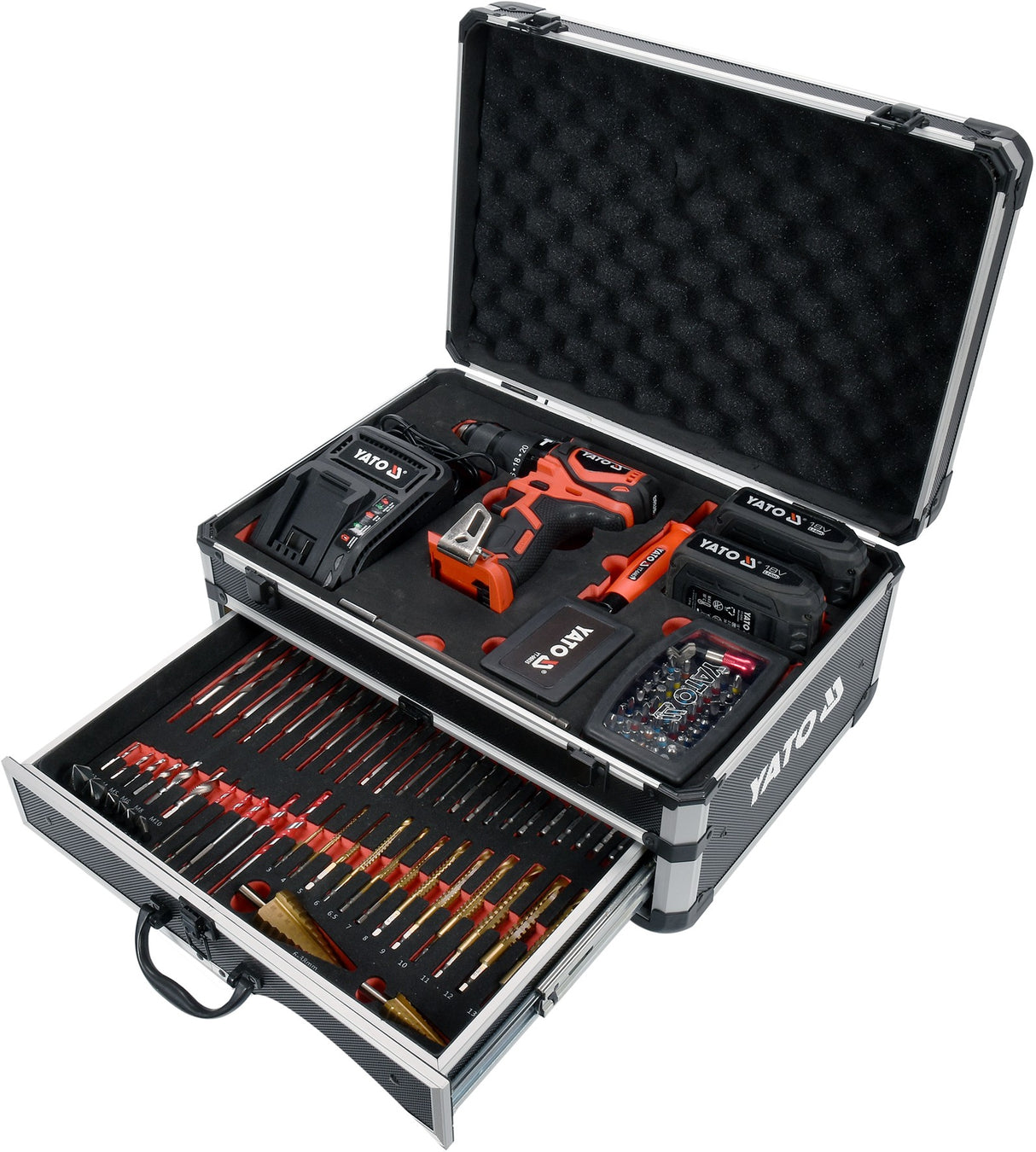 CORDLESS BRUSHLESS DRILL / DRIVER | WITH KIT 18V, 2 BATTERIES | 126 PCS. (YT-44250)