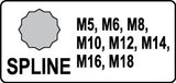 IMPACT BIT SOCKET SET SPLINE 8PCS  1/2" (YT-1069)