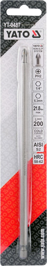 SCREWDRIVER BIT  PH2X200MM S2 (YT-0487)