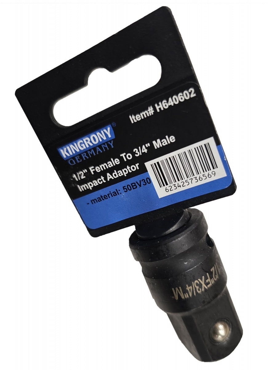 IMPACT ADAPTER | INTERNAL SQUARE 12.5 MM (1/2") - EXTERNAL SQUARE 20 MM (3/4") (H640602)