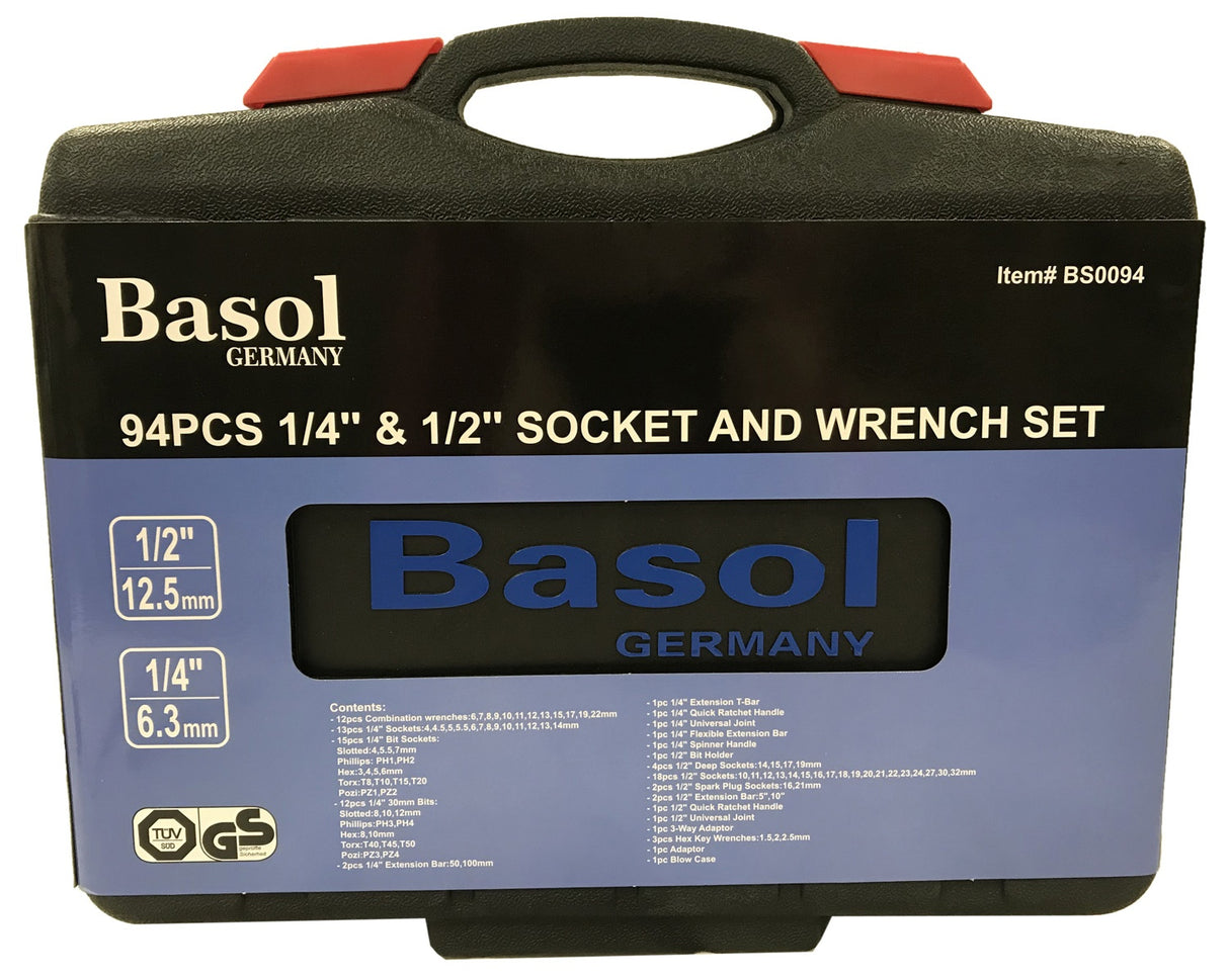 SOCKET AND WRENCH SET | 1/4" + 1/2" | 94 PCS. (BS0094)
