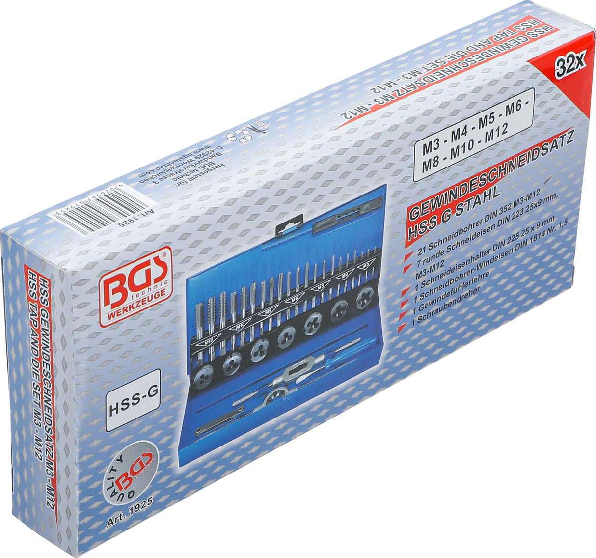 TAP AND DIE SET | M3 - M12 | 32 PCS. (1925)