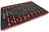TOOL CABINET ON WHEELS | METAL WORKTOP | WITH TOOLS | 7 DRAWERS / 1 DOOR | 322 TOOLS (H7002)
