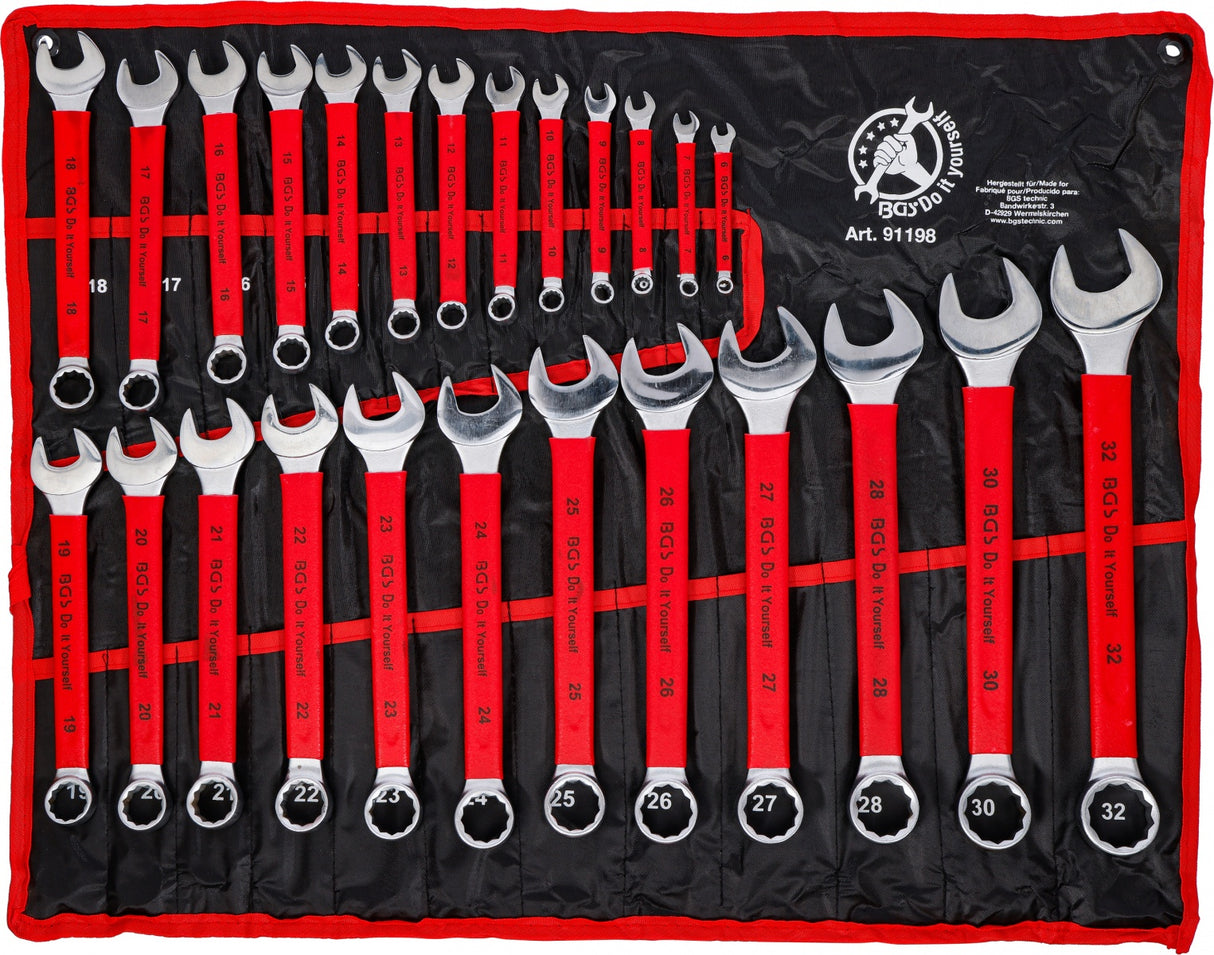 COMBINATION SPANNER SET | 6 - 32 MM | 25 PCS. | ANTI-SLIP HANDLES (91198)