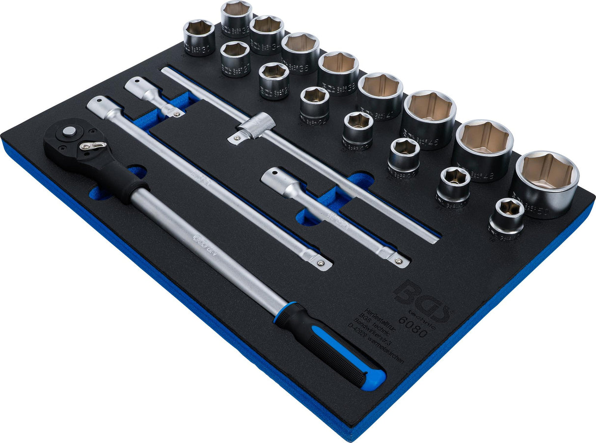 TOOL TRAY 3/3: SOCKET SET | 20 MM (3/4") DRIVE | 21 PCS. (6080)