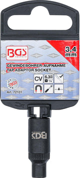 TAP ADAPTOR SOCKET | 6.3 MM (1/4") DRIVE | 3.4 MM (72101)