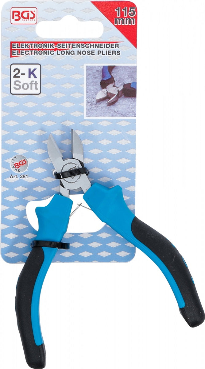 ELECTRONIC DIAGONAL SIDE CUTTER | SPRING LOADED | 115 MM (381)